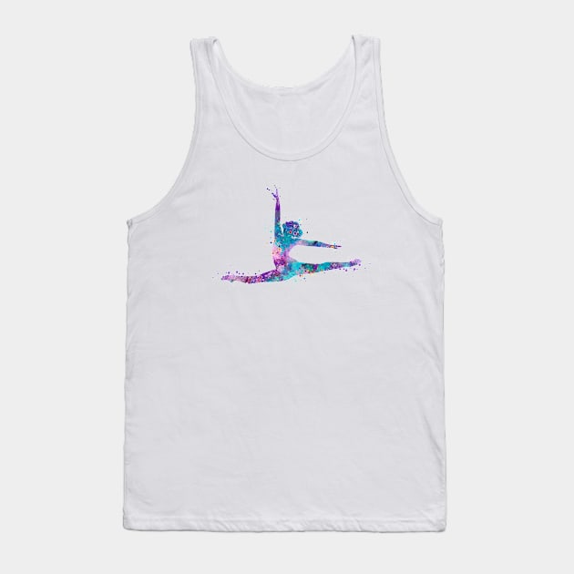 Girl Gymnastics Twine Watercolor Silhouette Tank Top by LotusGifts